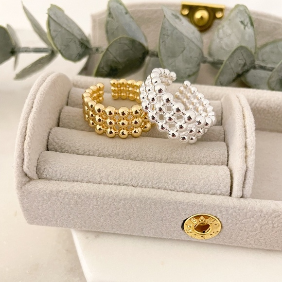 925 Sterling Silver Bead Ring Ball Ring Minimalist Ring Stackable Ring Band - Picture 5 of 10